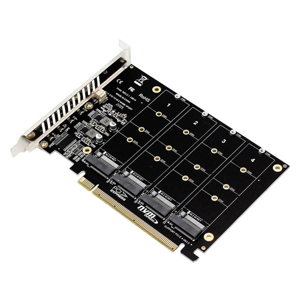 LED ǥñ, 4 Ʈ M.2 NVME SSD-PCIE X16   ī, 4X32Gbps PCIE /PCIE RAID , 2230, 2242, 2260/2280